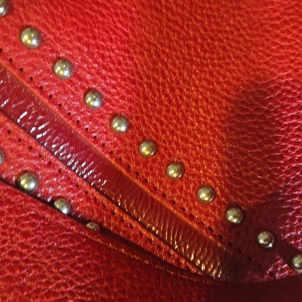 Brighton Andie Deep Burgundy Studded Pebbled Leather Shoulder Bag - Picture 15 of 16